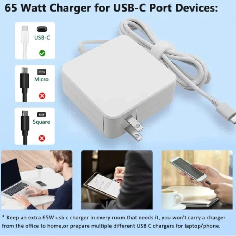 Reletech 65W USB-C Ladegerät für Laptop & Handy