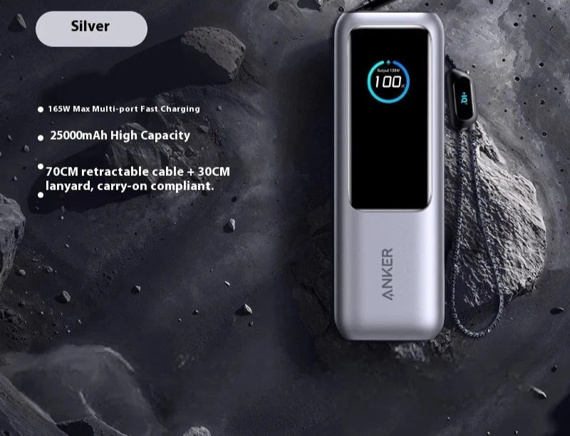 High-performance power bank with retractable cable