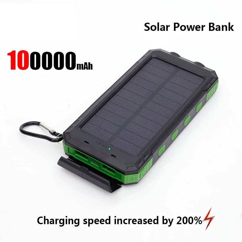Solar Power Bank 200000mAh Fast Charger