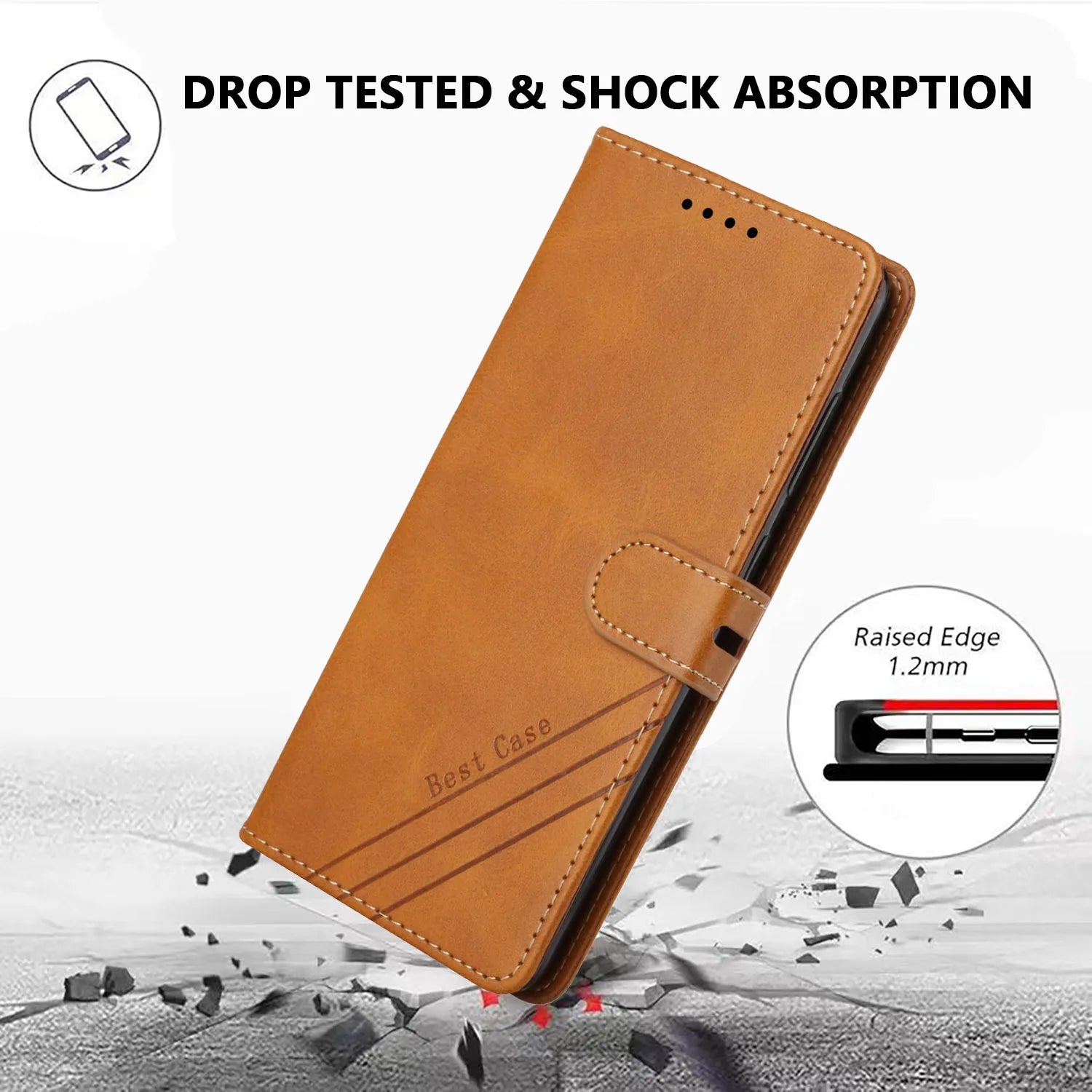 Leder Flip Brieftasche Hülle für Poco