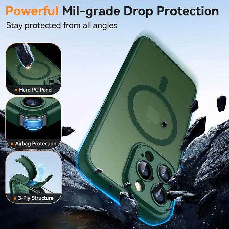 Mattierte Magnethülle iPhone 16–11 Pro