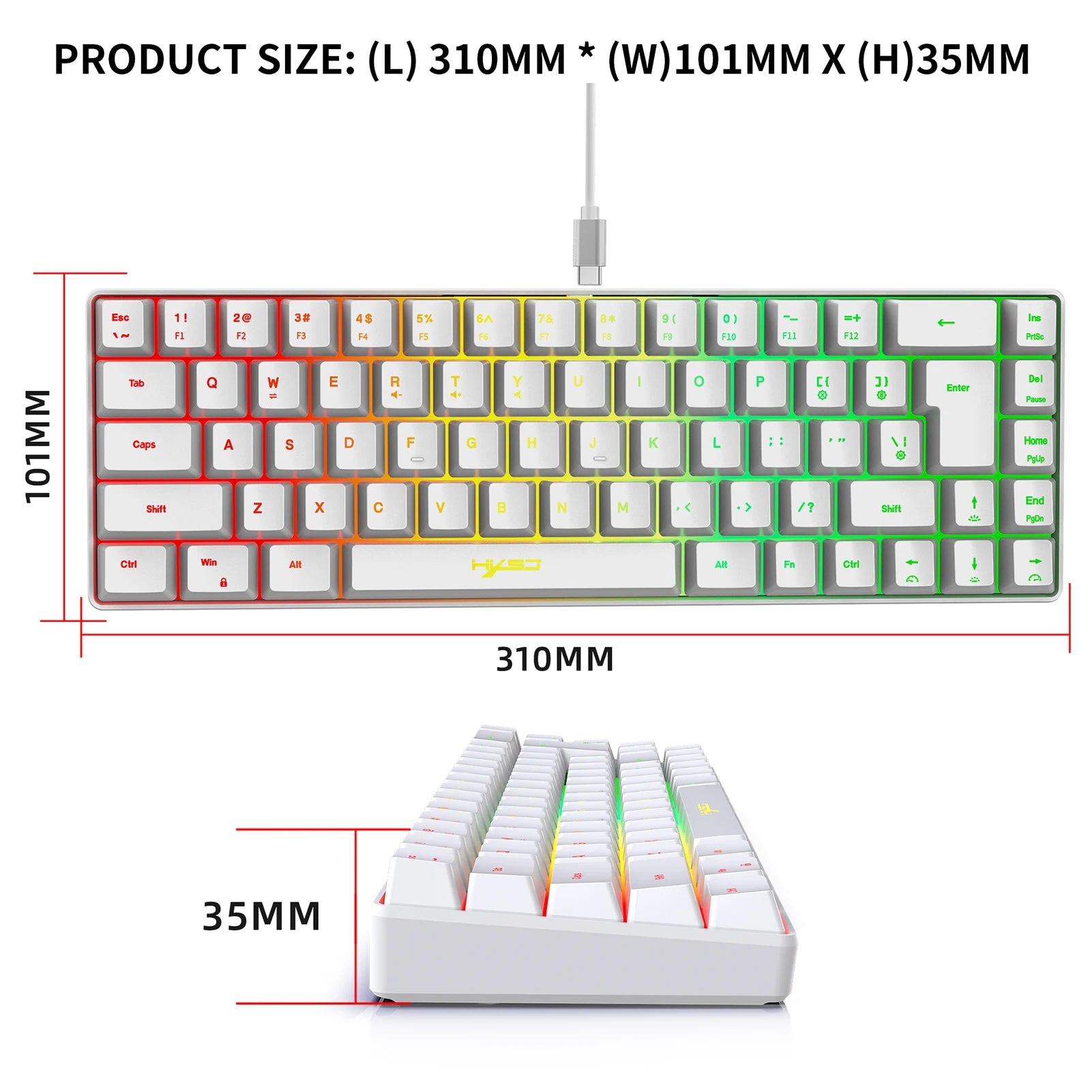HXSJ V200 RGB Mini Gaming-Tastatur