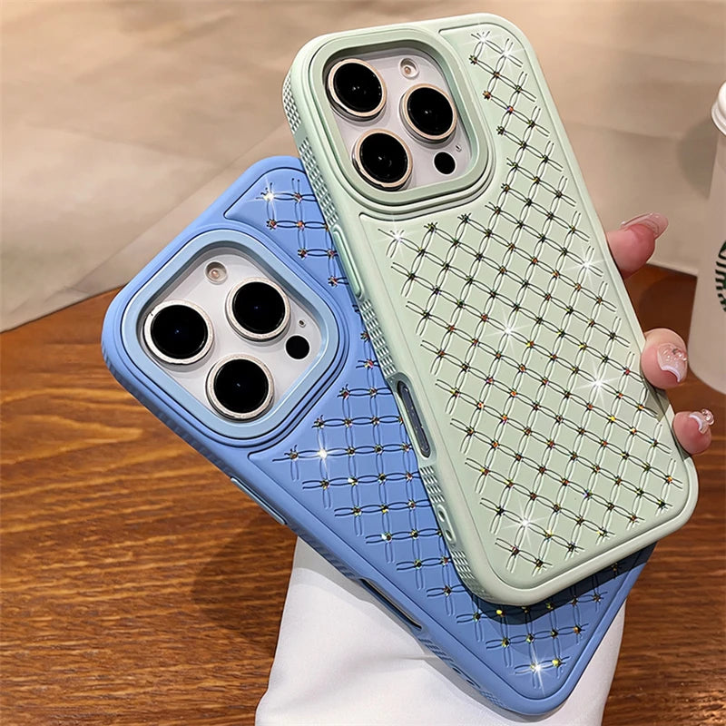 Luxus Glitzer Strass Gitter Hülle für iPhone 17