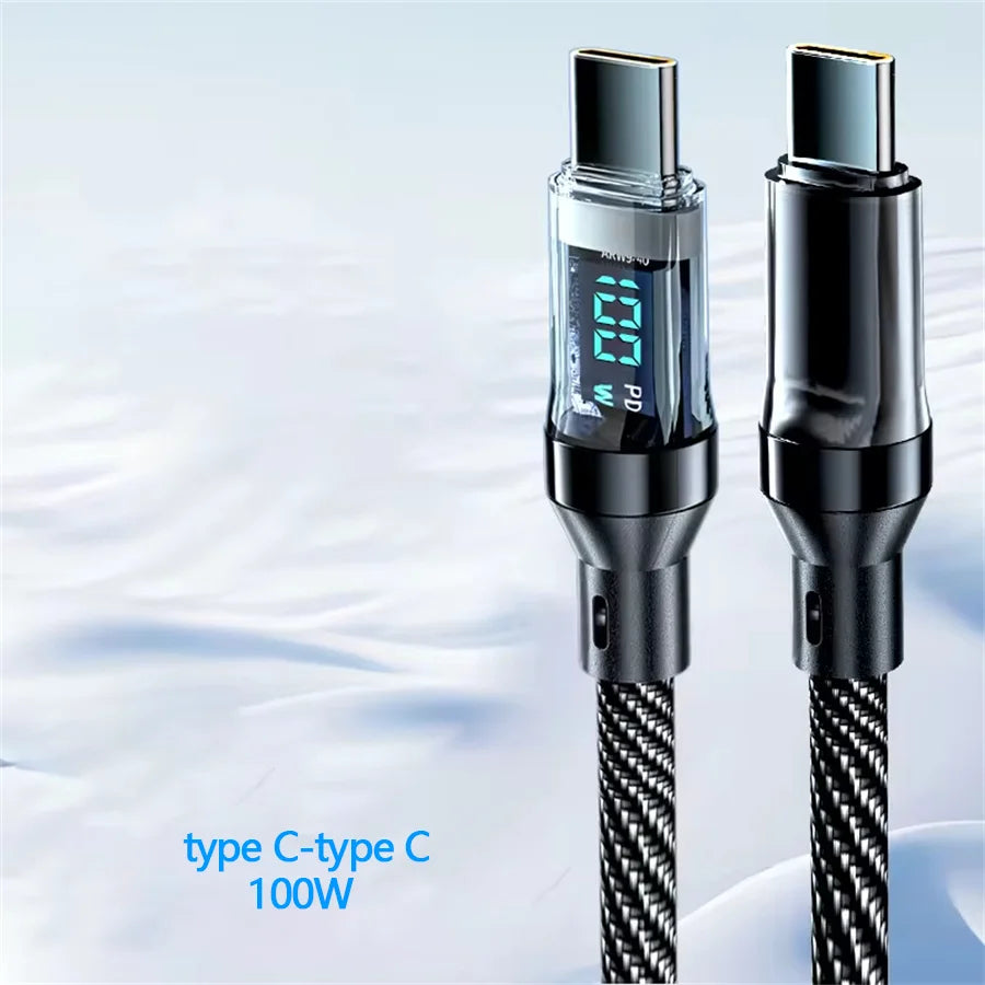 120W USB-C Ladekabel mit LED-Anzeige