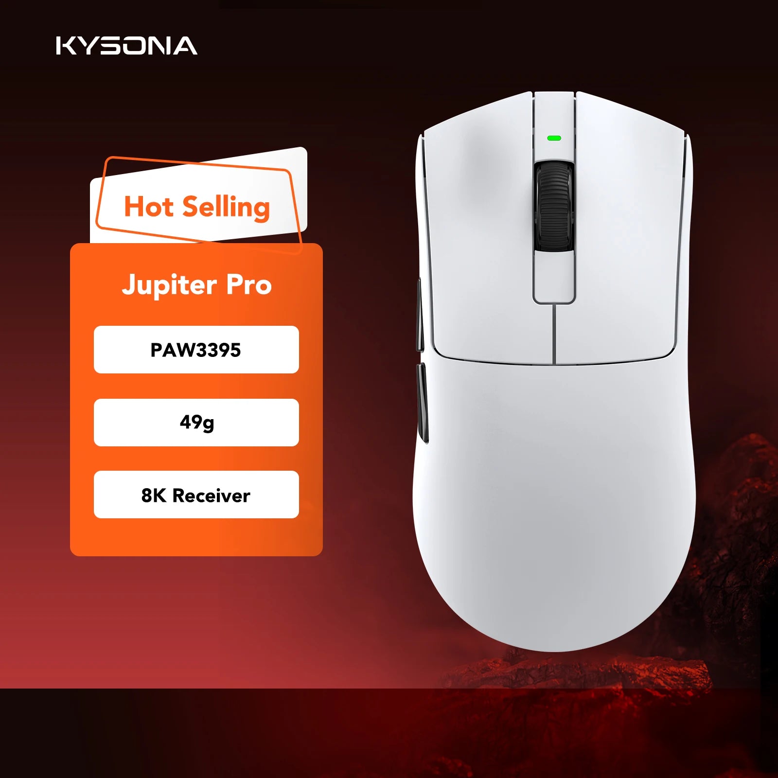 Leichte Wireless Gaming-Maus mit 26000 DPI Sensor