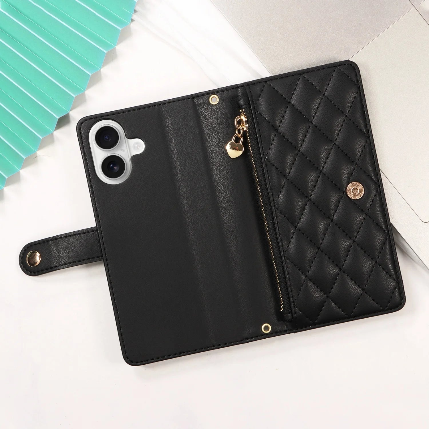 Leder Flip Hülle mit Lanyard für Galaxy S10+