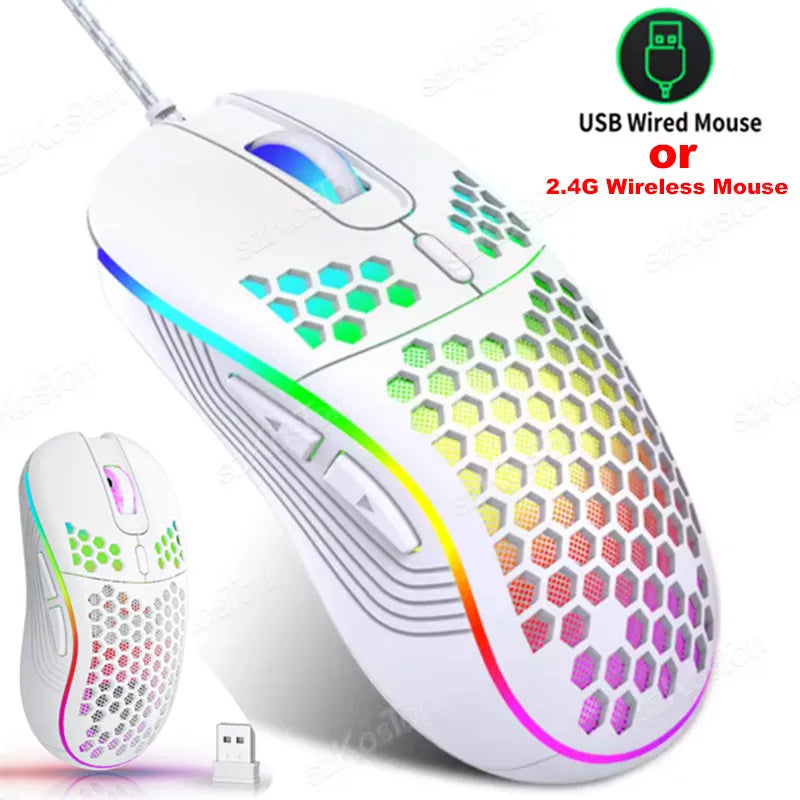 Ergonomische RGB Gaming-Maus mit 7200 DPI & Wabendesign