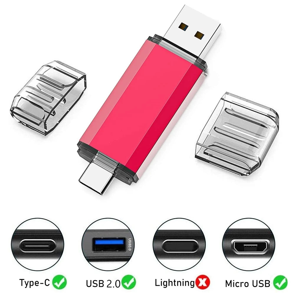 2-in-1 USB-C Stick 512GB–2TB mit Anhänger