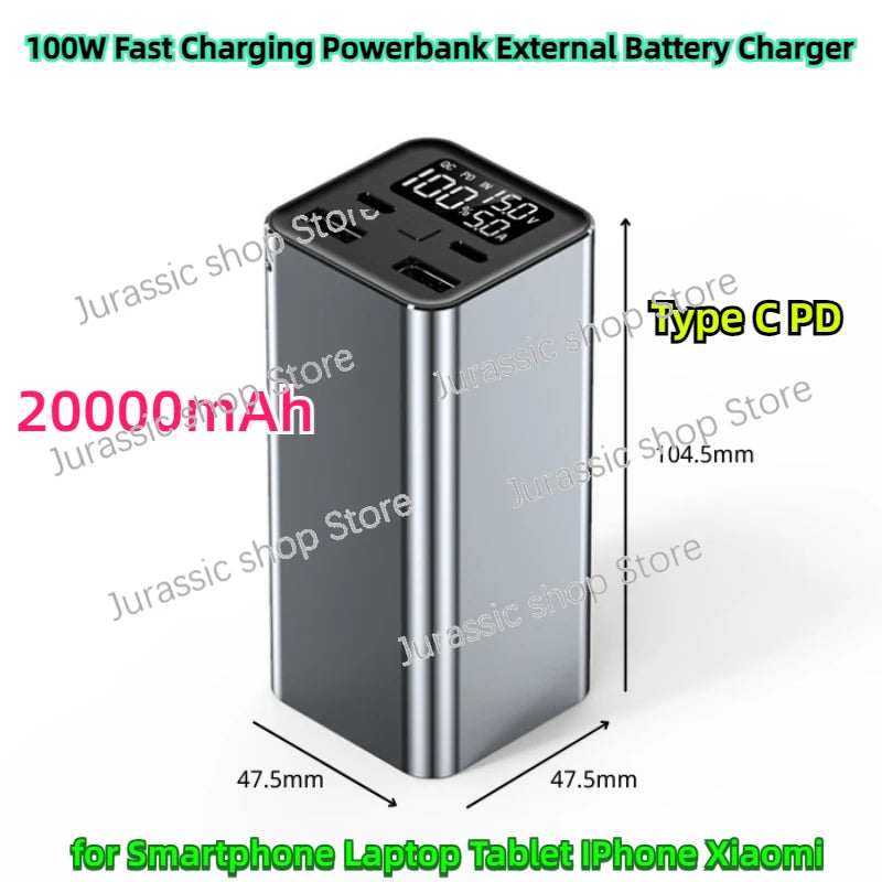 Schnelllade Powerbank 20000mAh Typ C PD USB-C