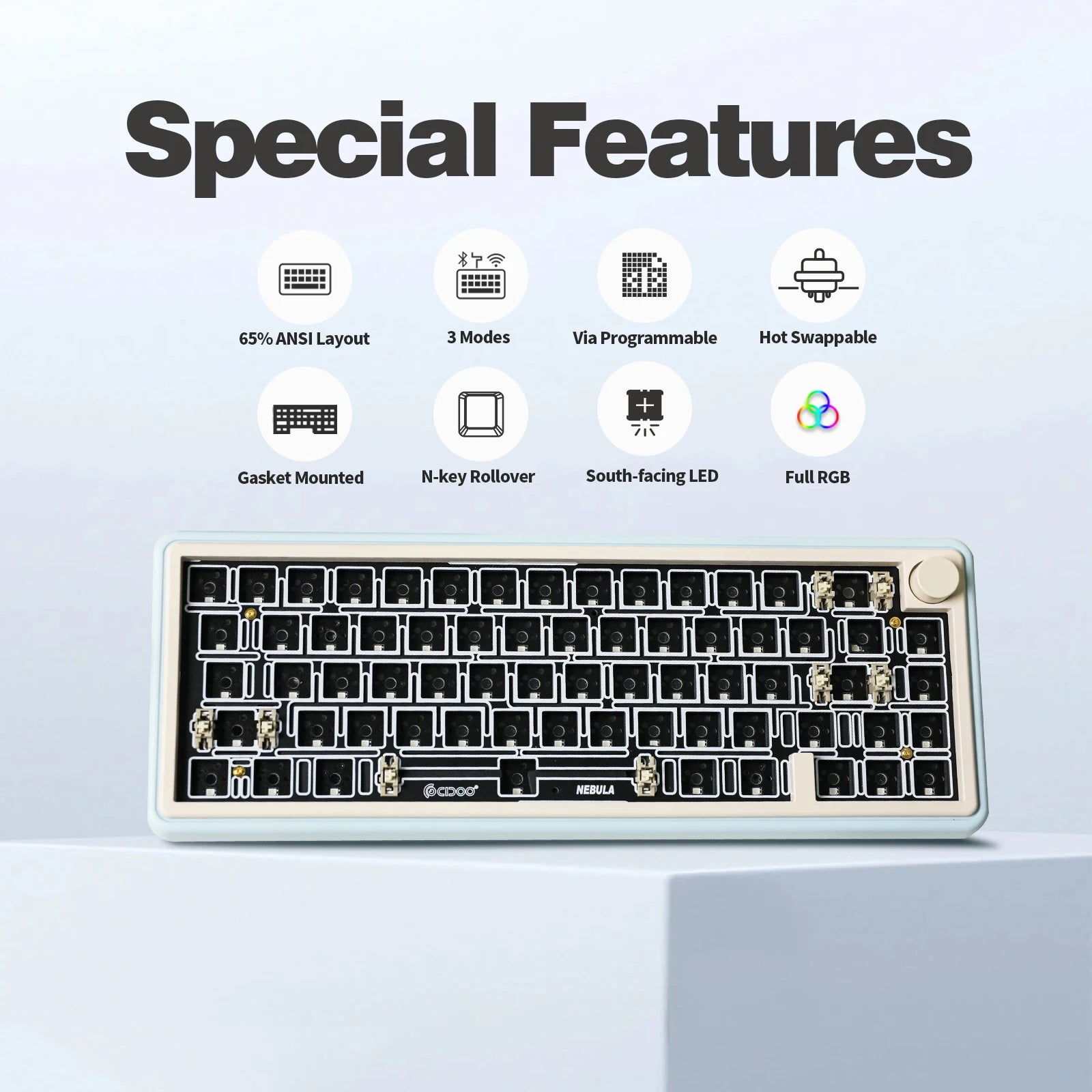 CIDOO NEBULA 65% Mechanische Tastatur