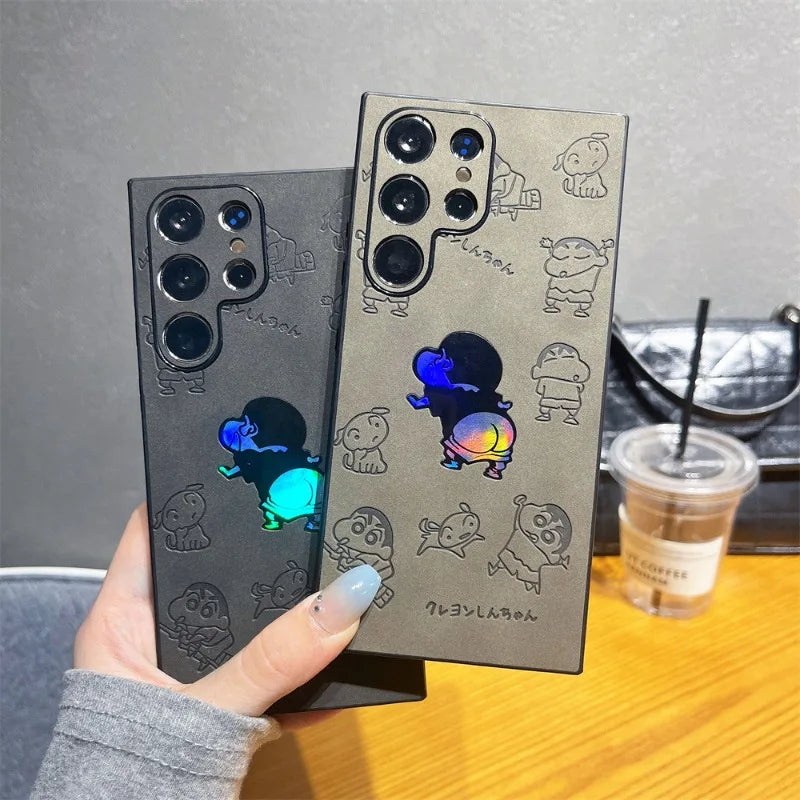 Leder Hülle für Samsung S23 S24 S25 Cartoon Astronaut