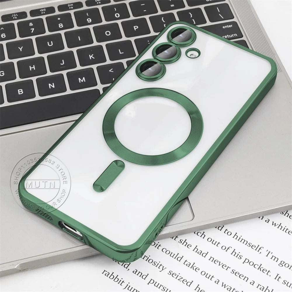 Plating Clear Wireless Hülle für Samsung Galaxy S25