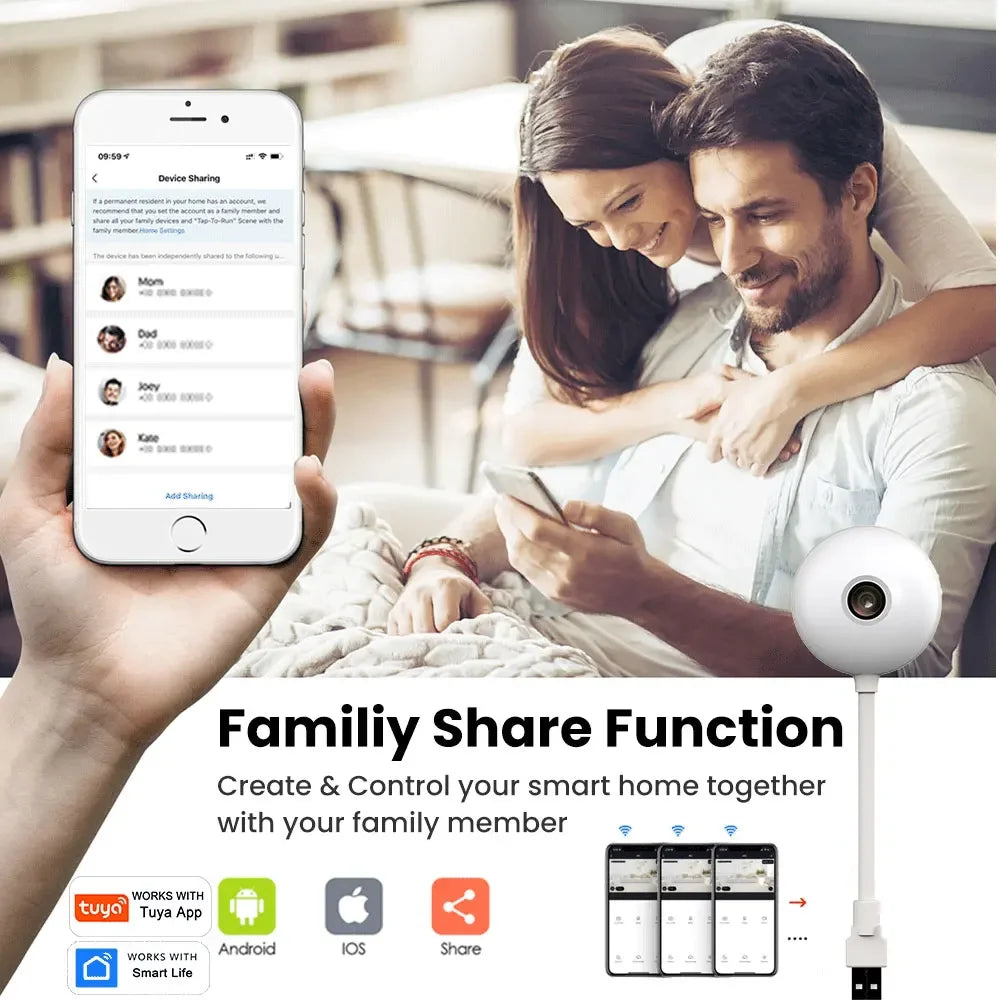 5MP Mini WiFi Babymonitor Kamera mit AI Tracking