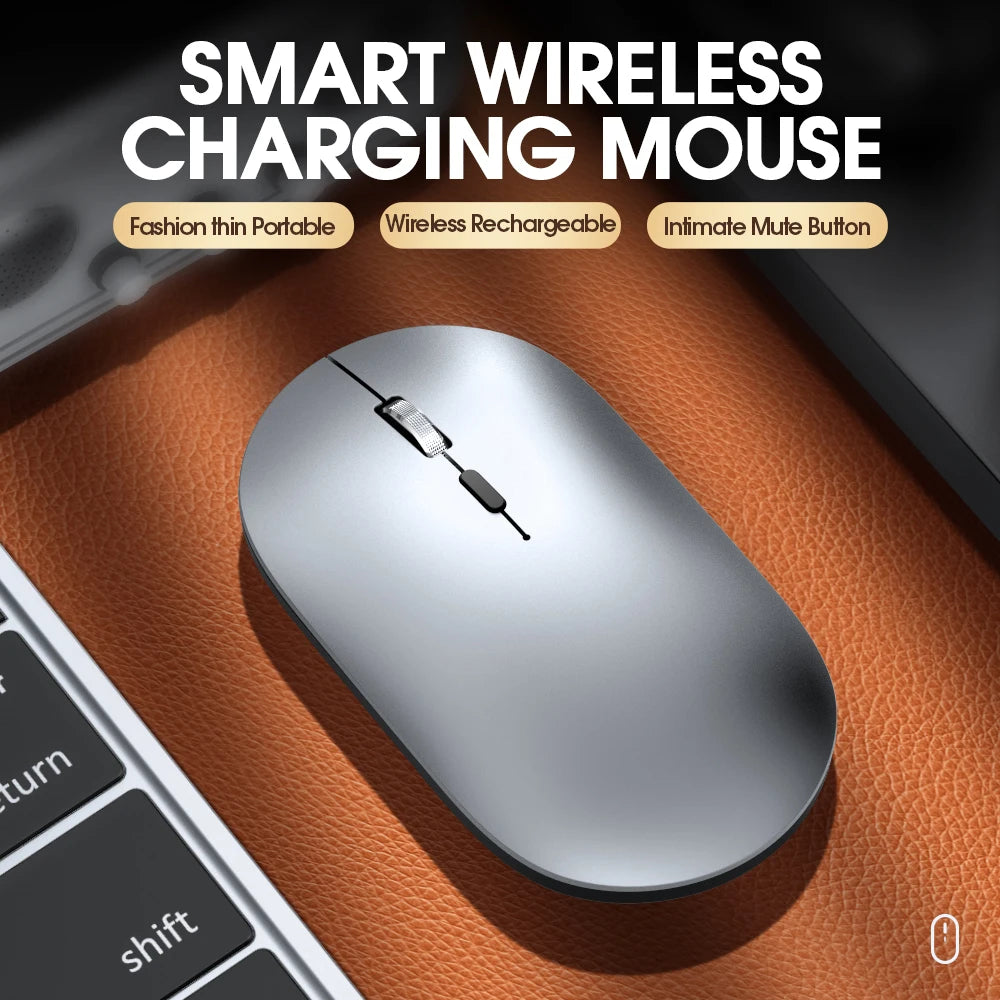 Leise kabellose Bluetooth-Maus, wiederaufladbar, kompatibel
