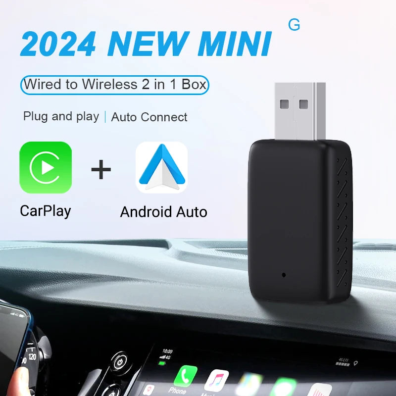 Mini 2in1 Wireless CarPlay Android Auto Adapter