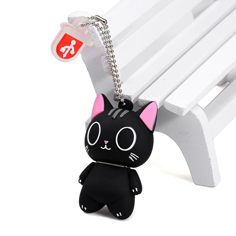 Mini Cartoon USB Stick 128GB Katze Schlüsselanhänger