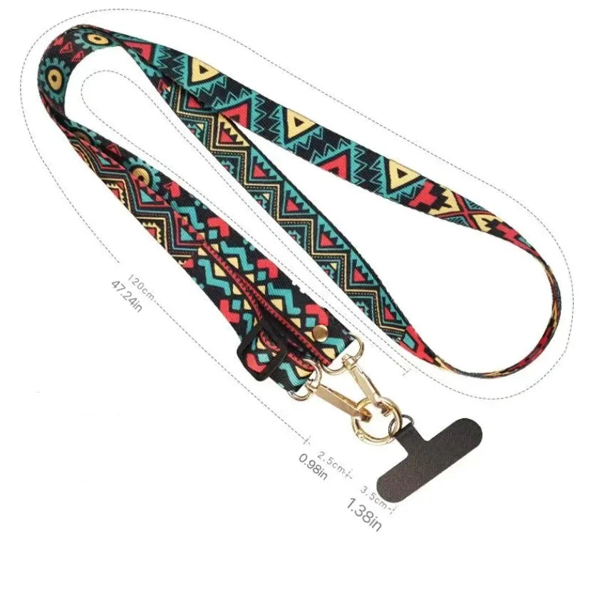 Universeller Handy-Lanyard mit Retro-Muster