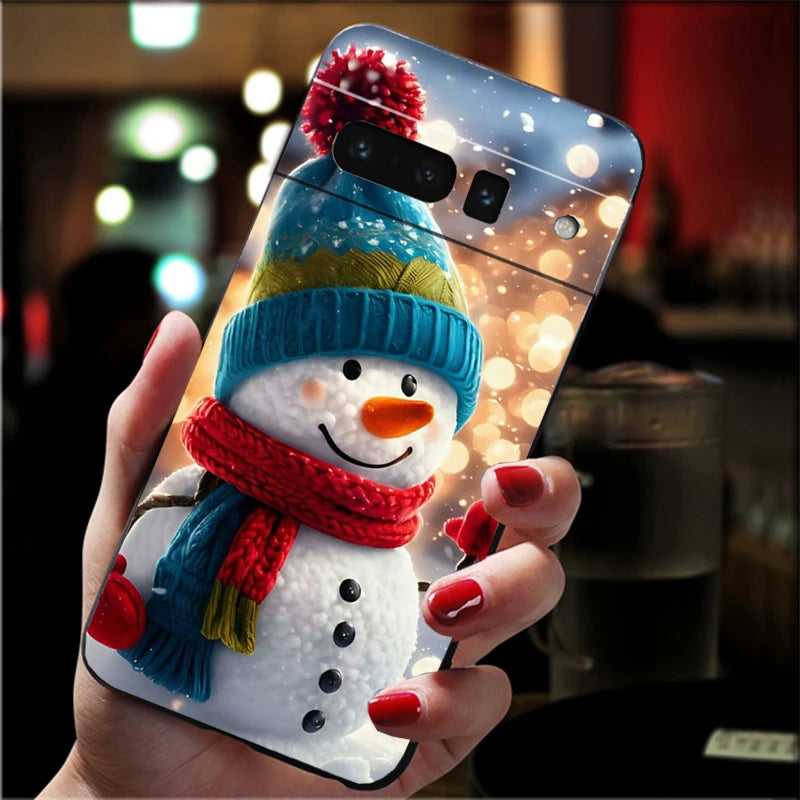 Weiche Weihnachts TPU Hülle für Google Pixel 8 9 und 10 Stoßfest Flexibel Rutschfest Langlebig Passgenau Silikon Case