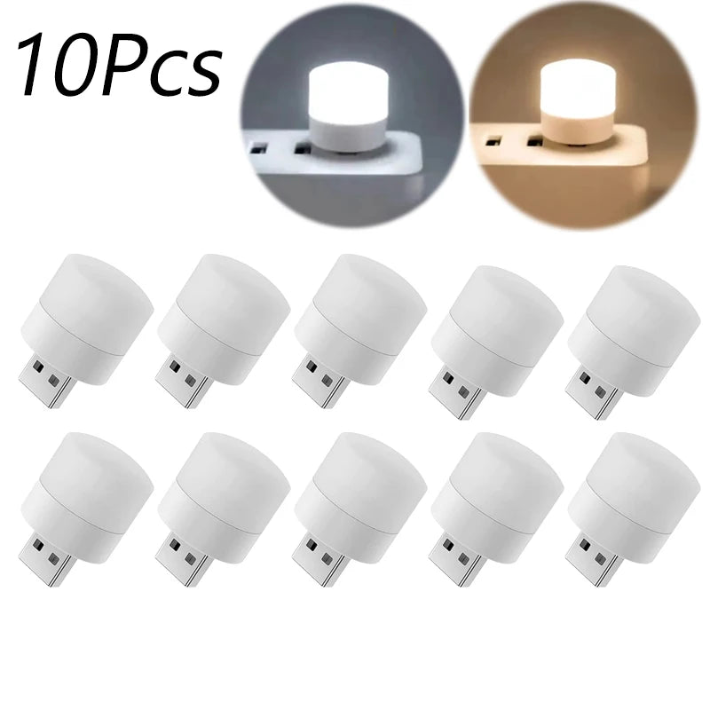 Mini USB LED Nachtlicht warmweiß 1–10 Stk.