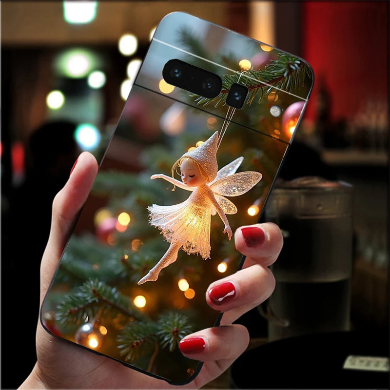 Weiche Weihnachtsbaumlicht TPU Hülle für Google Pixel 8 9 10 stoßfest flexibel kratzfest passgenau
