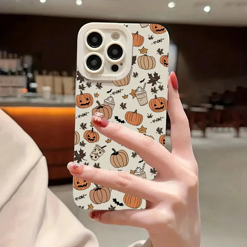 Weiche TPU Hülle Halloween Kürbis für iPhone