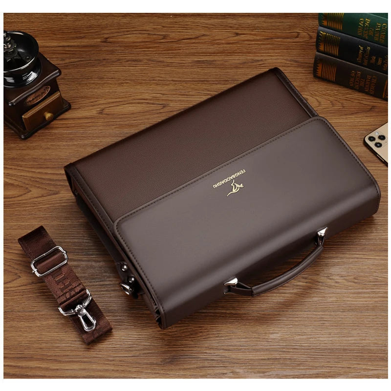 Luxury Leather Briefcase for Men, A4 Size
