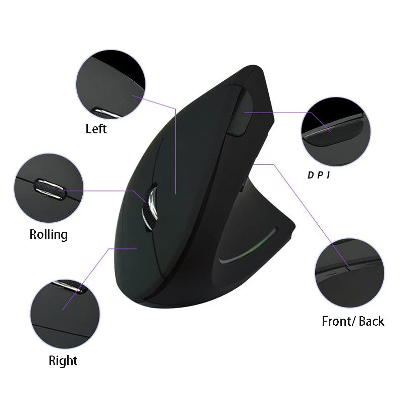 Ergonomische vertikale Bluetooth-Maus, kabellos, wiederaufladbar