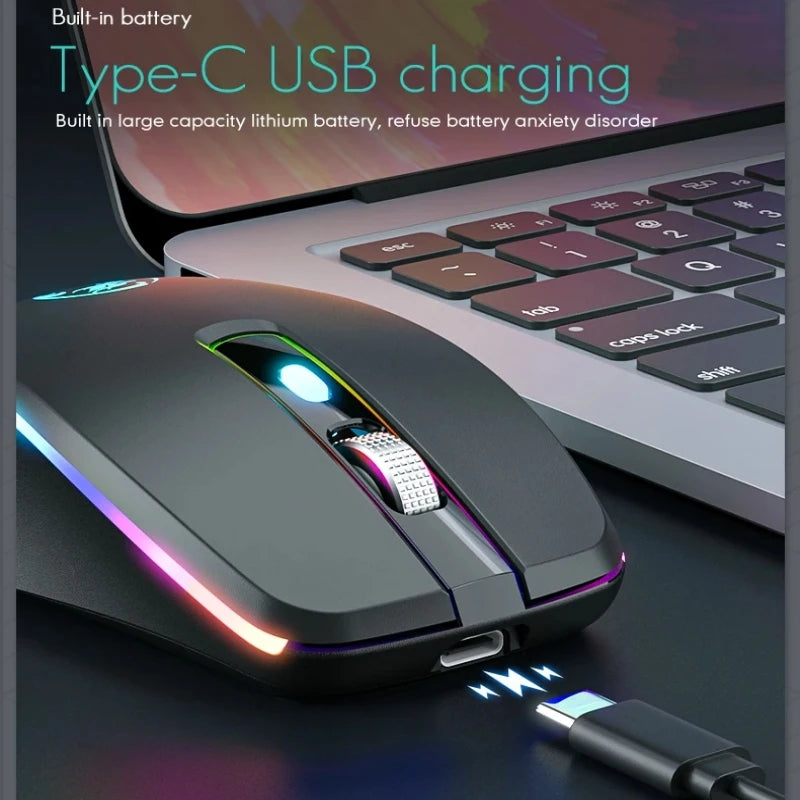 Kabellose Dual-Mode Maus RGB leise wiederaufladbar