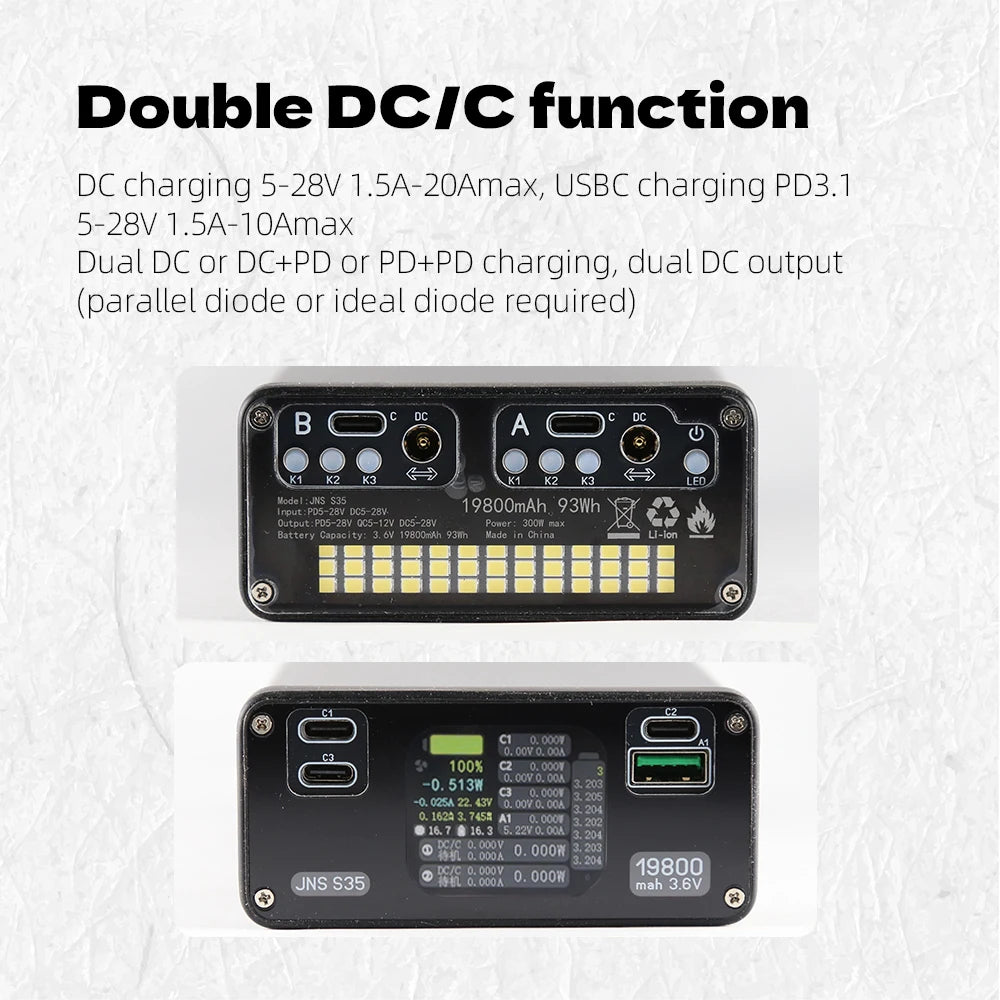 500W PD3.1 Powerbank 7-Zellen mit Farbdisplay