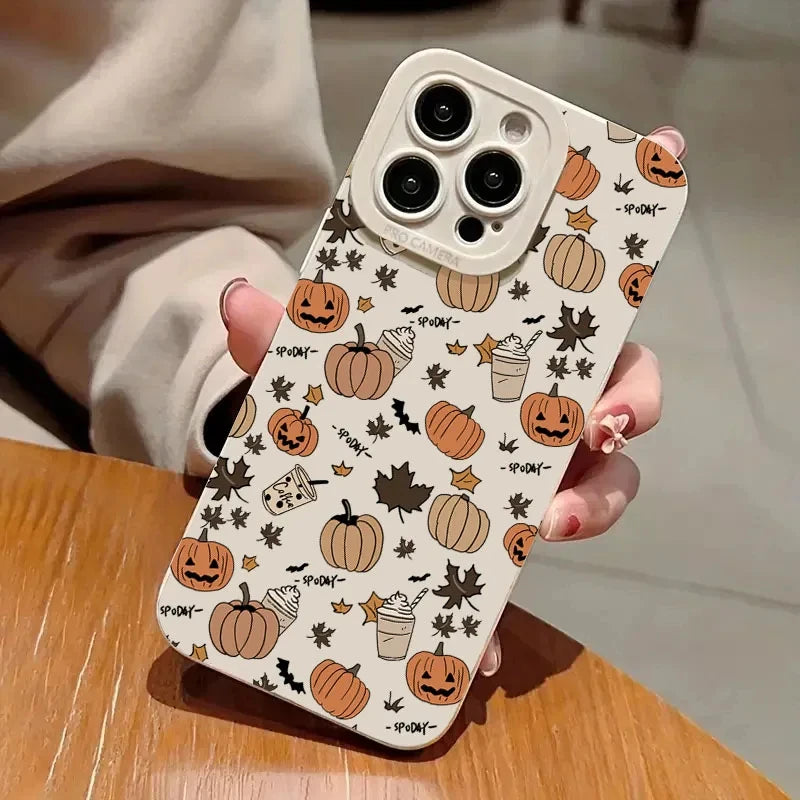 Weiche TPU Hülle Halloween Kürbis für iPhone