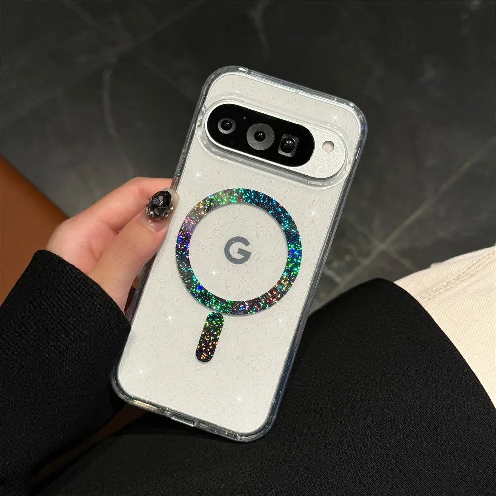 Transparente Glitzer Hülle für Google Pixel 10 Pro