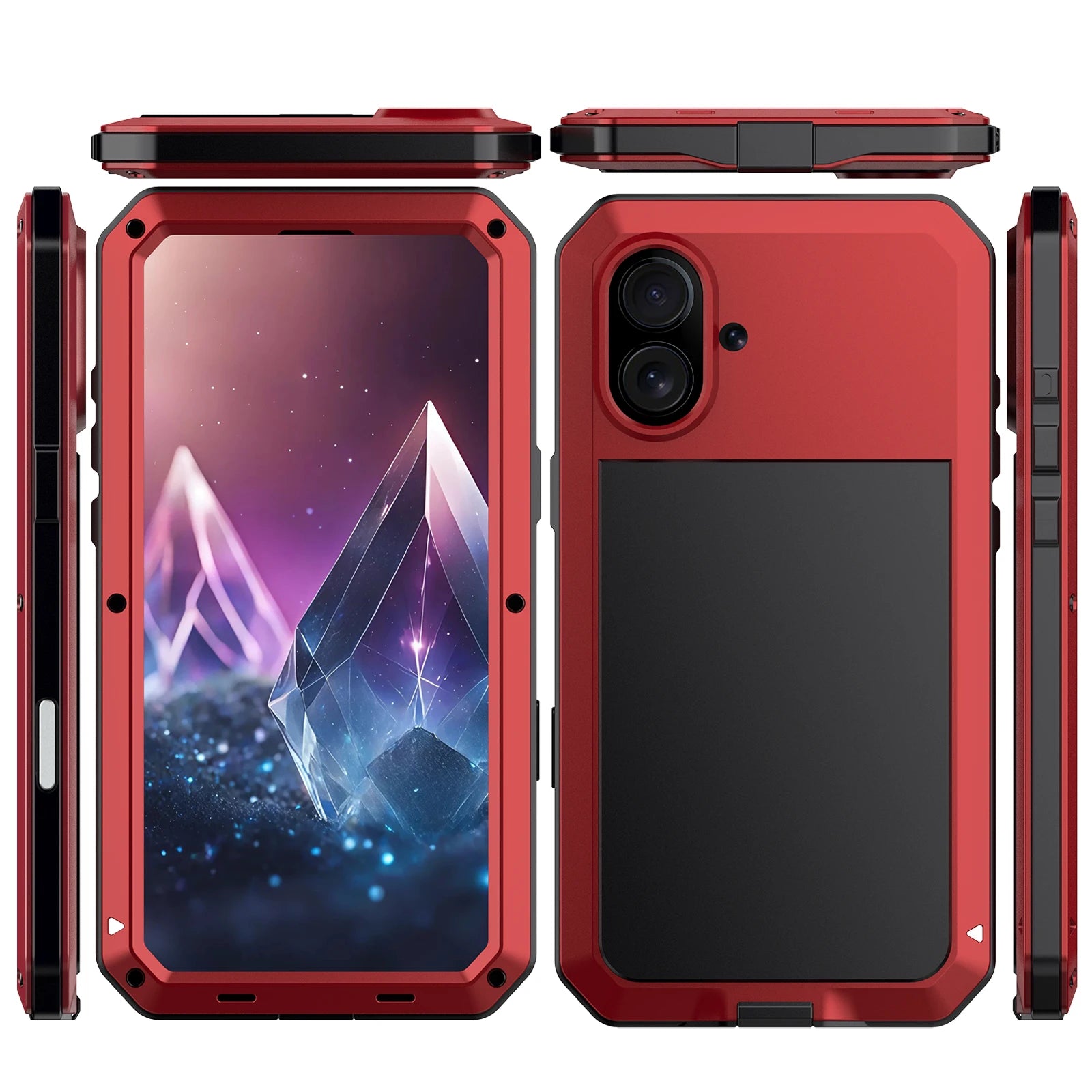 Shockproof metal and glass case for iPhone 17