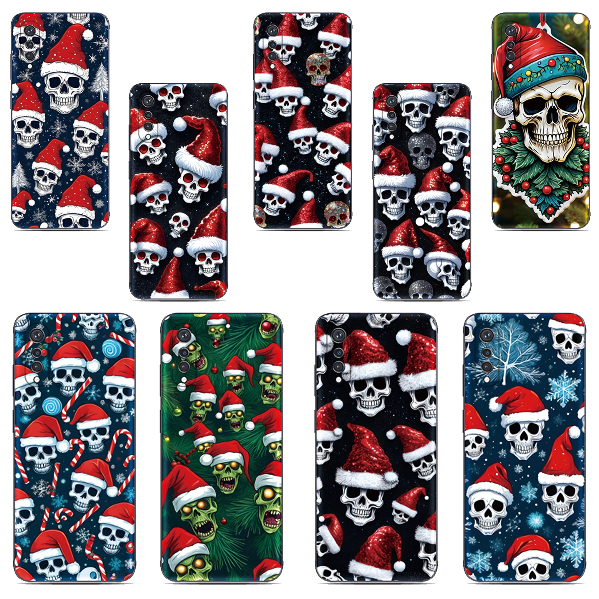 Weihnachts Skulls TPU Hülle für Google Pixel 10 10 Pro und 10 Pro XL weich flexibel stoßfest kratzfest mit Cartoon Blumen Anime Design