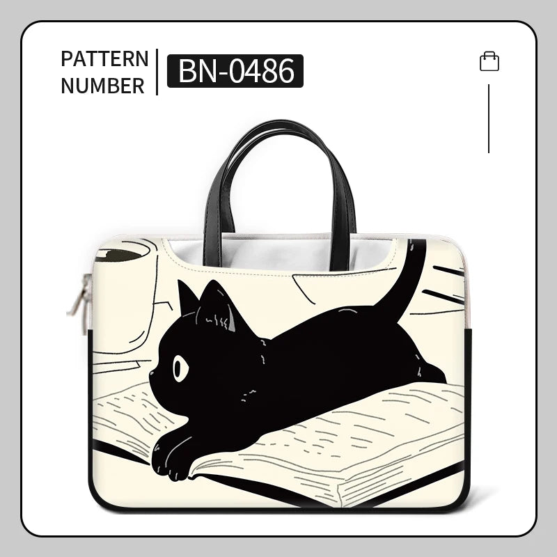 DIY PU Laptoptasche Katze 12–17 Zoll