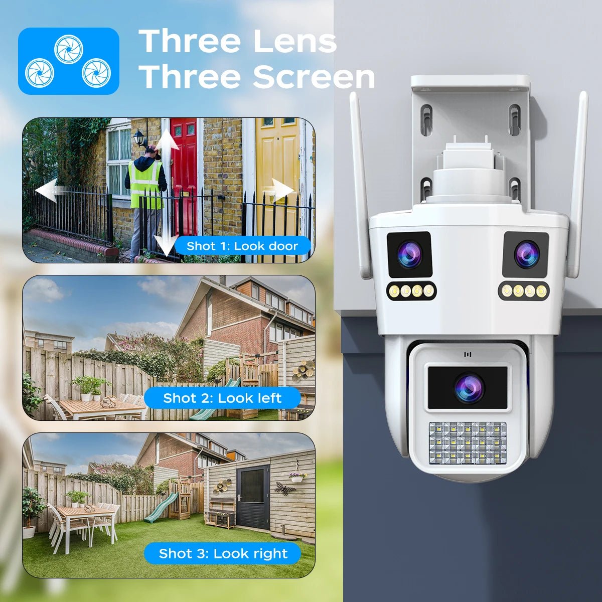 6K HD PTZ IP Kamera Drei Linsen Outdoor 5G WiFi