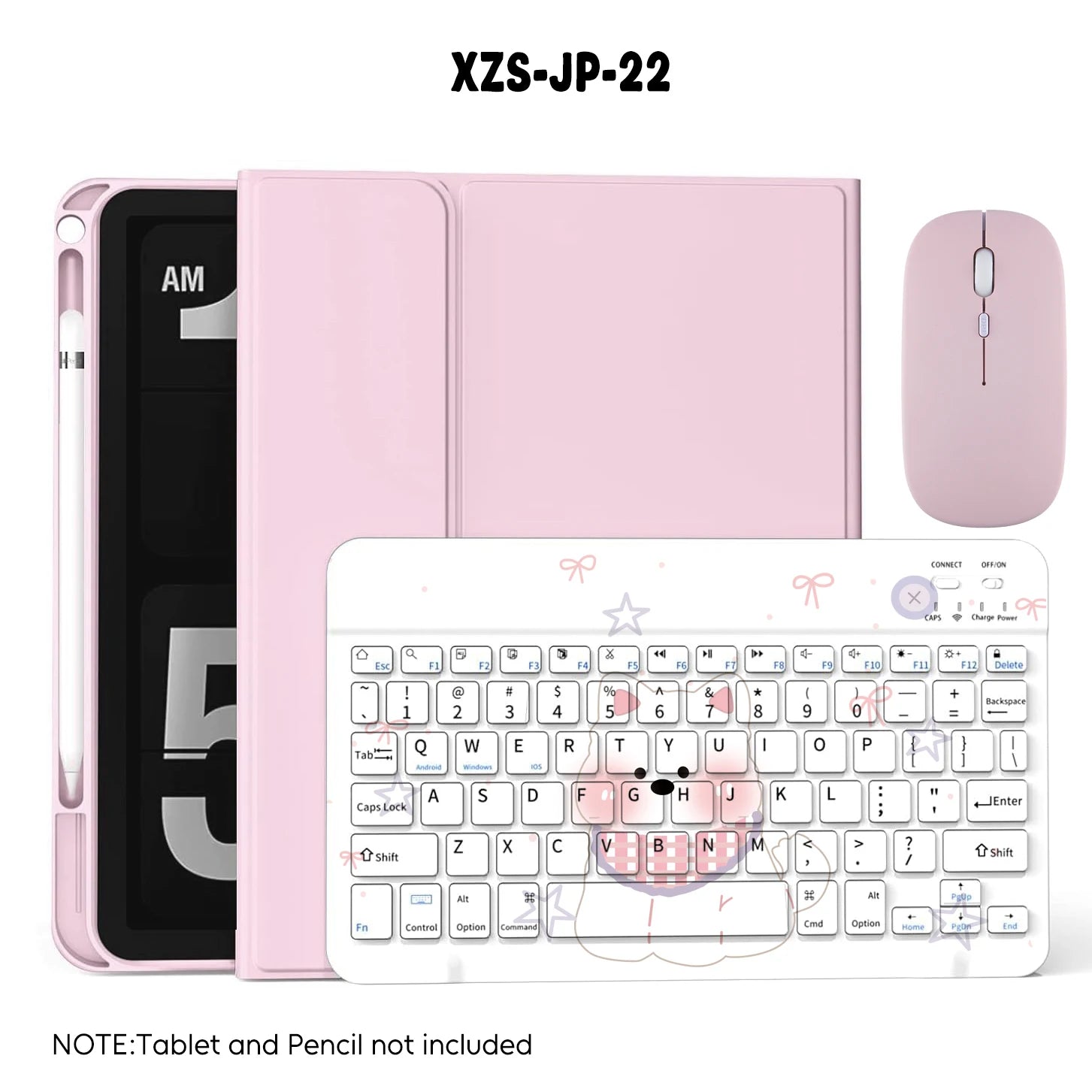 Pink Bluetooth Tastatur Maus iPad Case