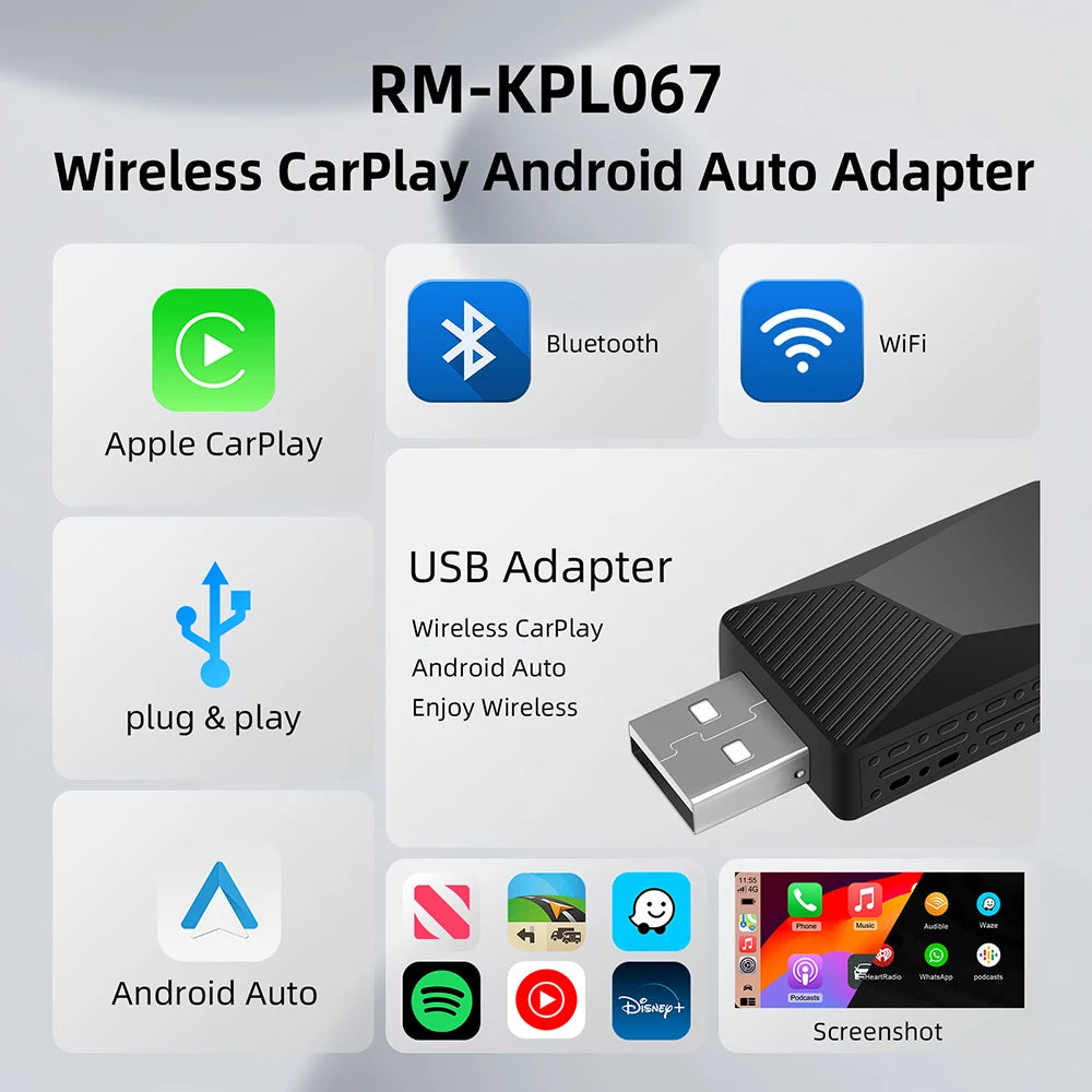 2in1 AI Box Adapter CarPlay Android Auto