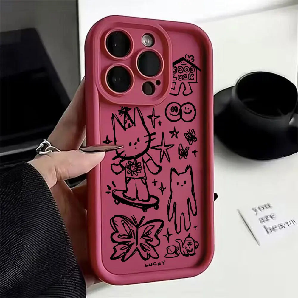 Niedliche schwarze Katzen Handyhülle