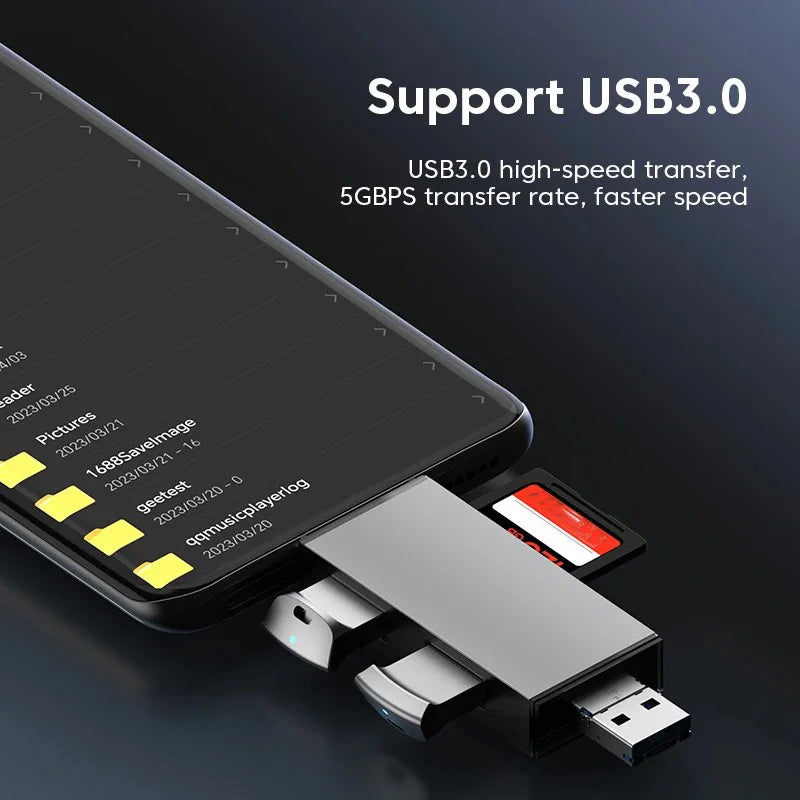 7-in-1 USB 3.0 Typ-C SD TF Kartenleser Adapter