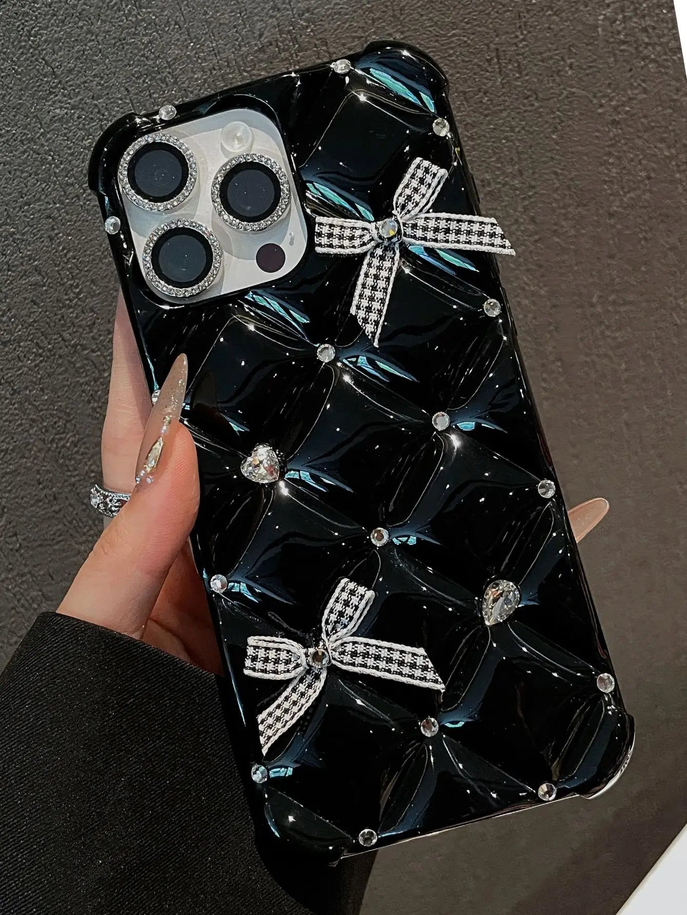 Luxury Glitter Rhinestone Bow Case for iPhone 17