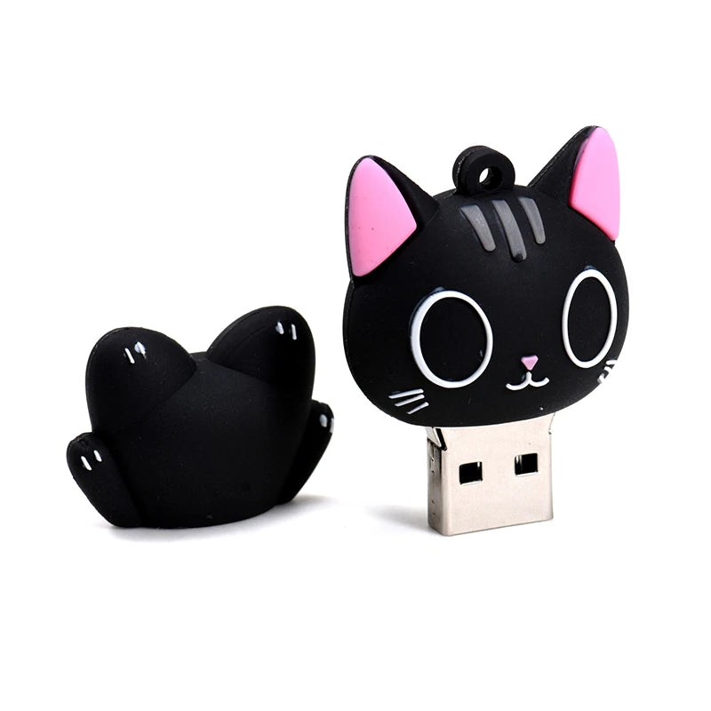 Mini Cartoon USB Stick 128GB Katze Schlüsselanhänger