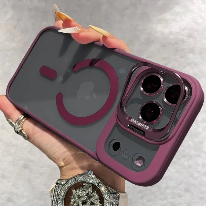 Transparente Magsafe Hülle für iPhone 17 mit Halter