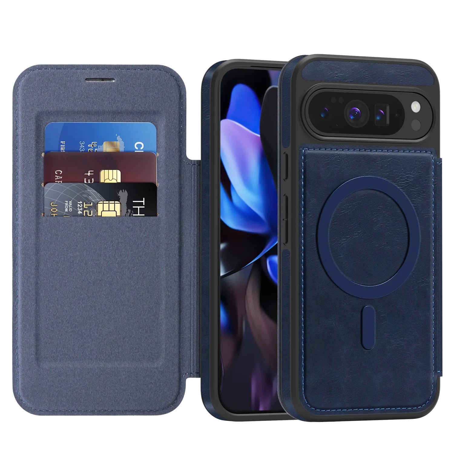 RFID Leather Flip Case for Google Pixel 10 Pro