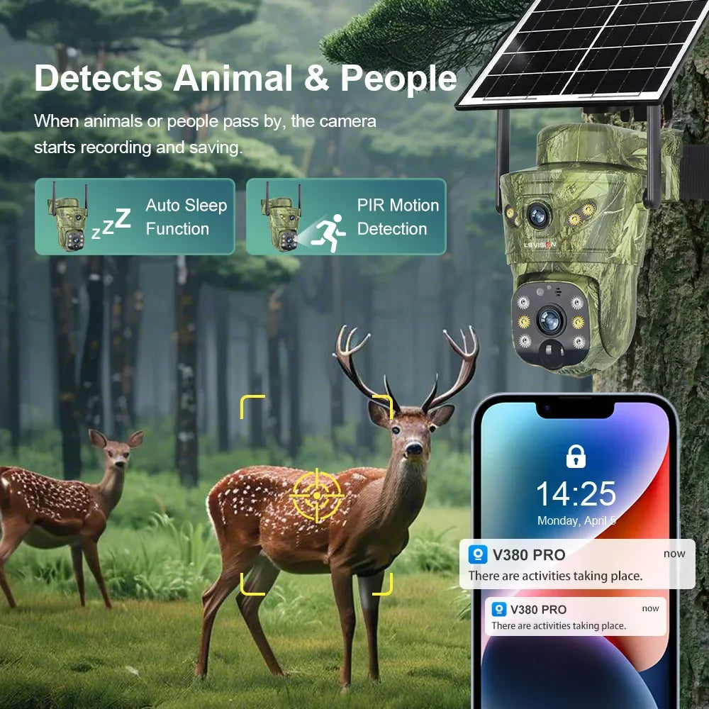 8MP 4G Solar Surveillance Camera with Dual Screens