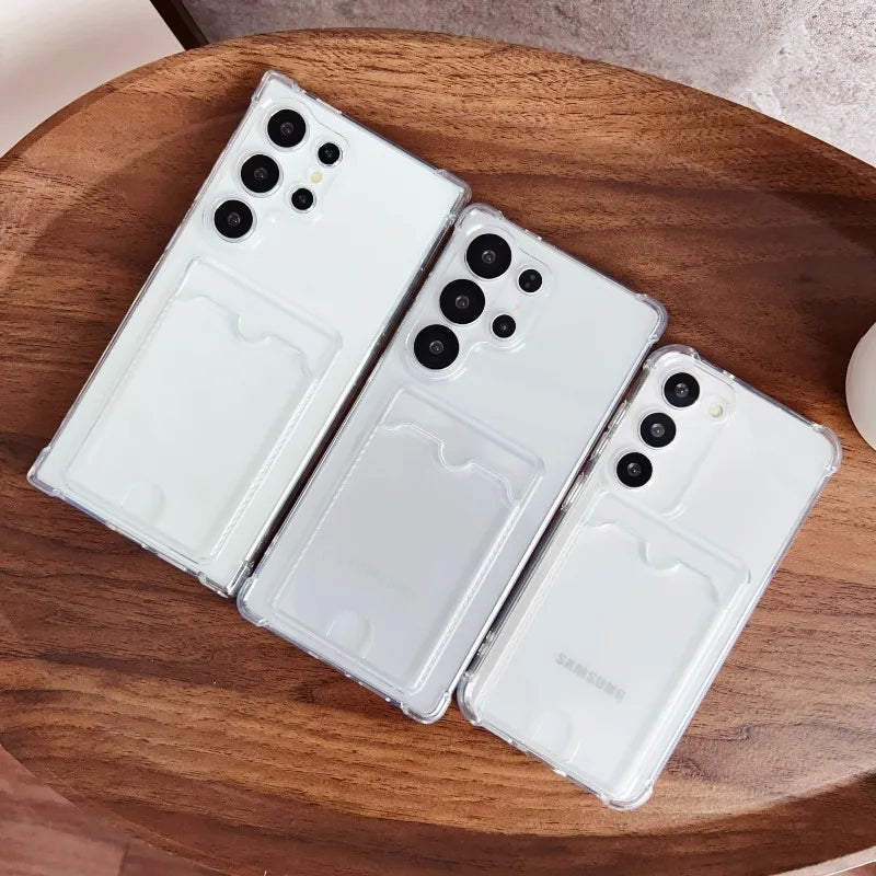 Luxus Soft Card Holder Hülle für Samsung Galaxy S25