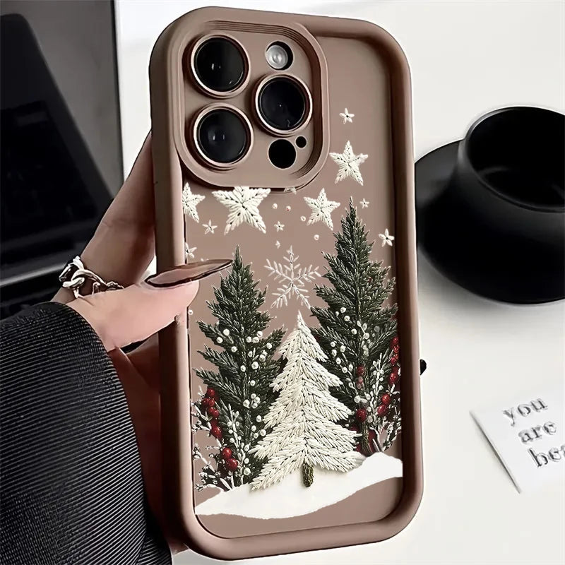 Cute Christmas case with Santa and Christmas tree for Pixel