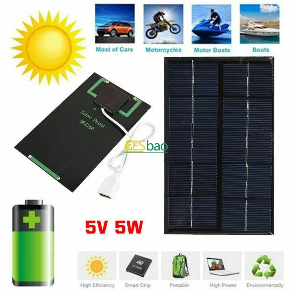 5V USB Solarpanel Tragbar Wasserdicht Outdoor