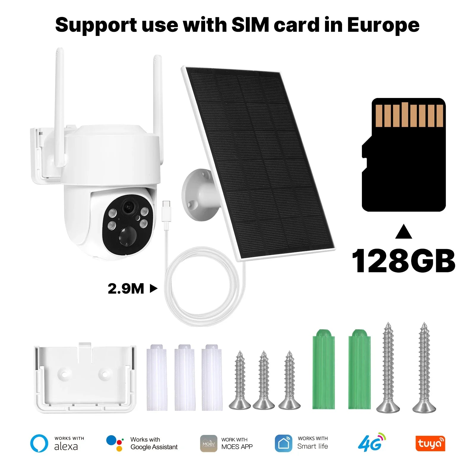 4MP Solar Überwachungskamera mit 4G WiFi & Farb-Nachtsicht