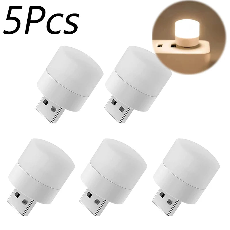 Mini USB LED Nachtlicht warmweiß 1–10 Stk.