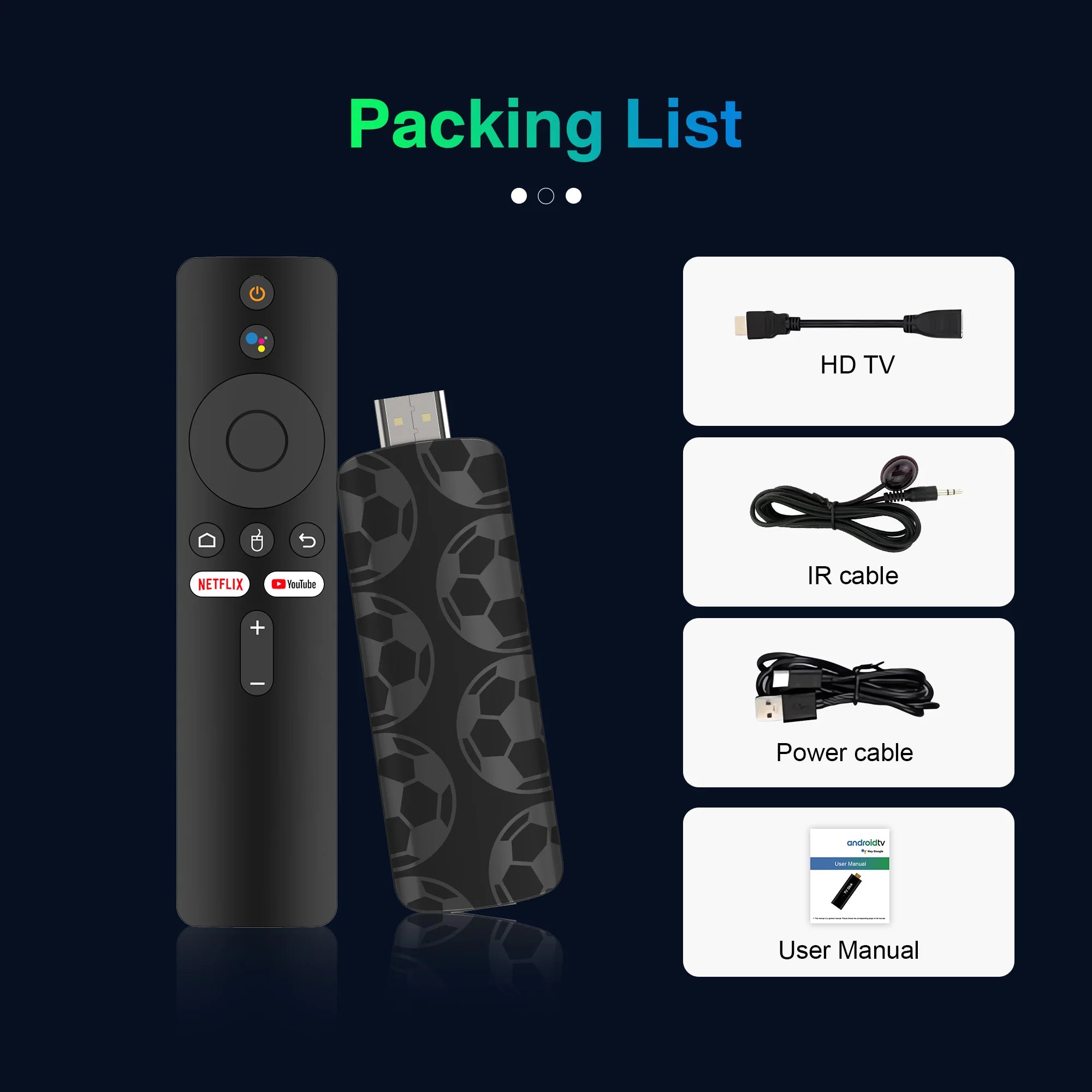 Android 14 4K Smart TV Stick with voice remote control